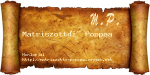 Matriszottó Poppea névjegykártya